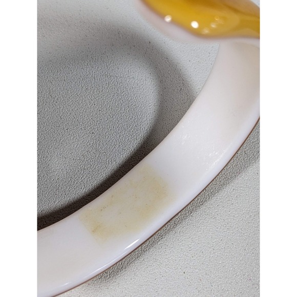 Brown White Glass Open Cuff Bangle Bracelet 6.5 inches - Picture 6 of 7